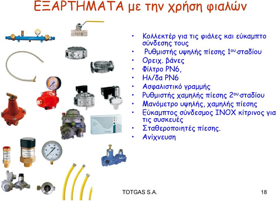 βάνες Φίλτρο ΡΝ6, Ηλ/δα ΡΝ6 Ασφαλιστικό γραμμής Ρυθμιστής χαμηλής πίεσης 2 ου, σταδίου