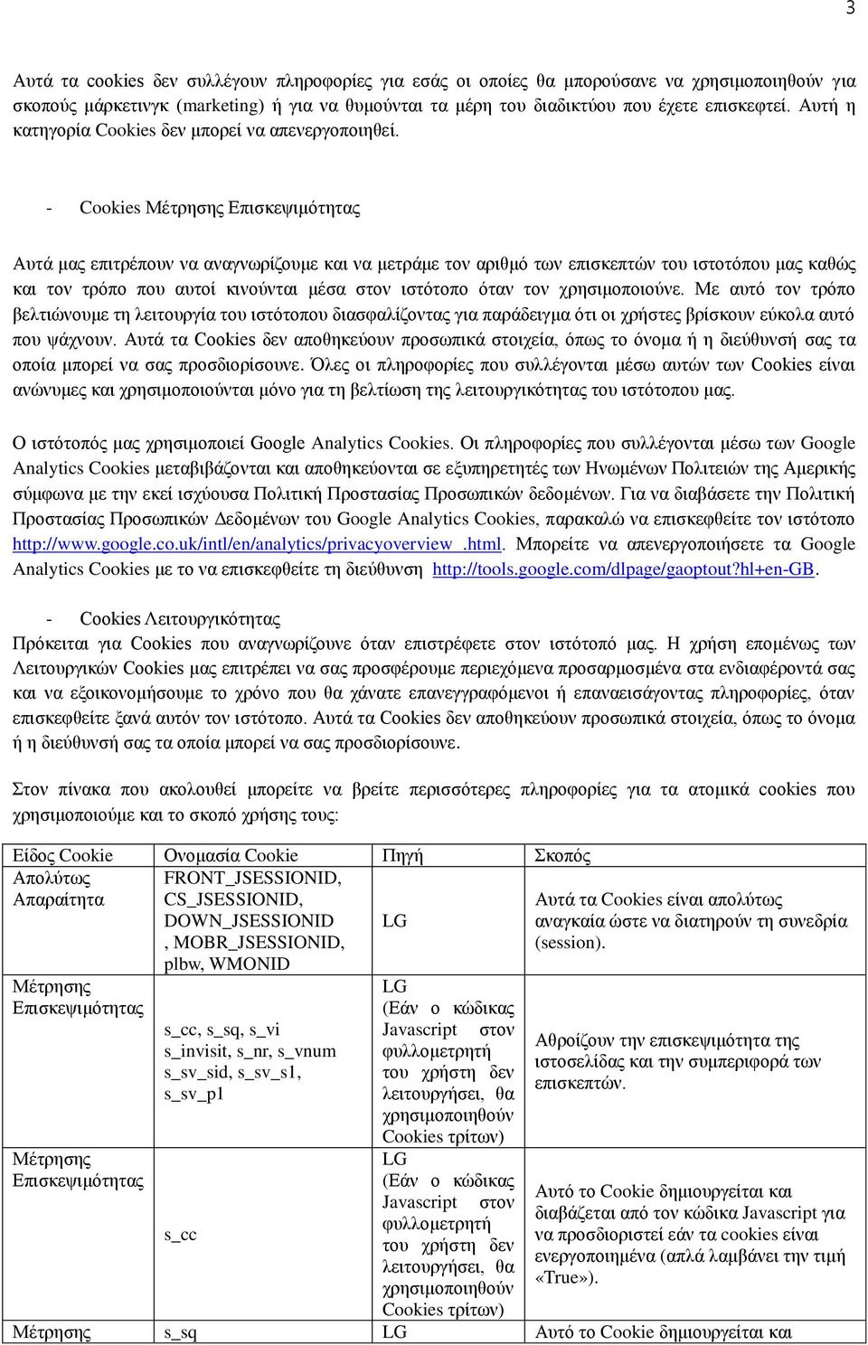 - Cookies Αυτά μας επιτρέπουν να αναγνωρίζουμε και να μετράμε τον αριθμό των επισκεπτών του ιστοτόπου μας καθώς και τον τρόπο που αυτοί κινούνται μέσα στον ιστότοπο όταν τον χρησιμοποιούνε.