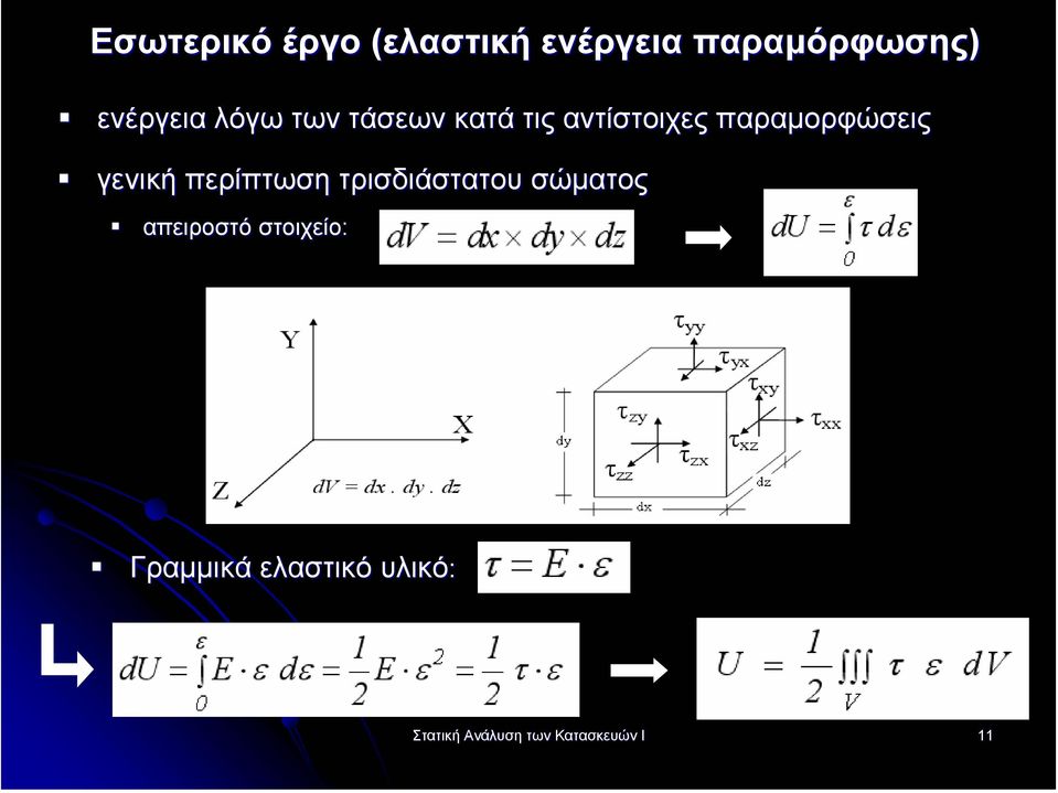 γενική περίπτωση τρισδιάστατου σώµατος απειροστό