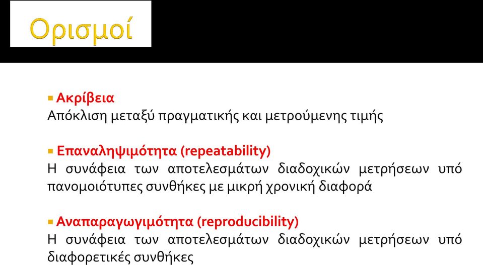 πανομοιότυπεσ ςυνθόκεσ με μικρό χρονικό διαφορϊ Αναπαραγωγιμότητα