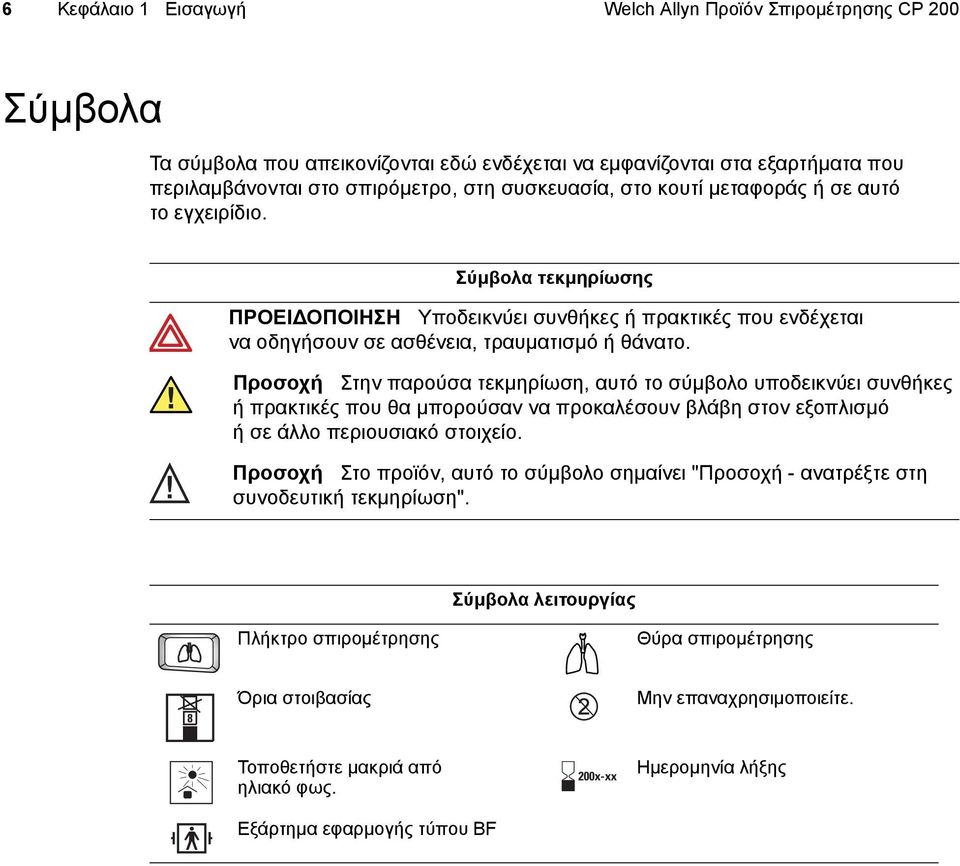 Προσοχή Στην παρούσα τεκµηρίωση, αυτό το σύµβολο υποδεικνύει συνθήκες ή πρακτικές που θα µπορούσαν να προκαλέσουν βλάβη στον εξοπλισµό ήσεάλλο περιουσιακό στοιχείο.