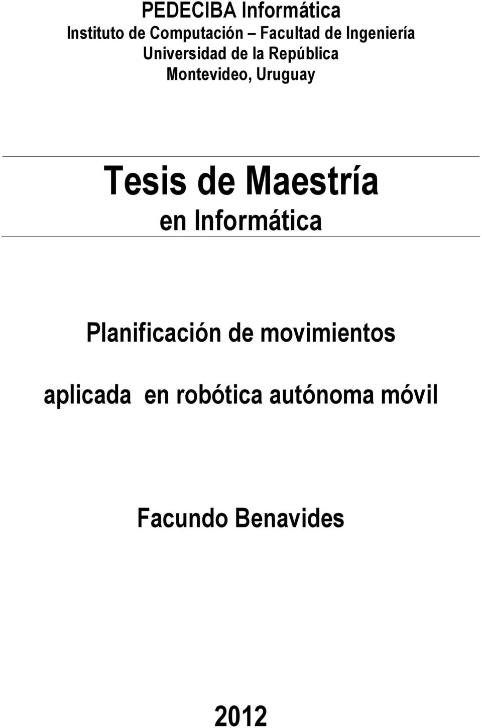 Tesis de Maestría en Informática Planificación de