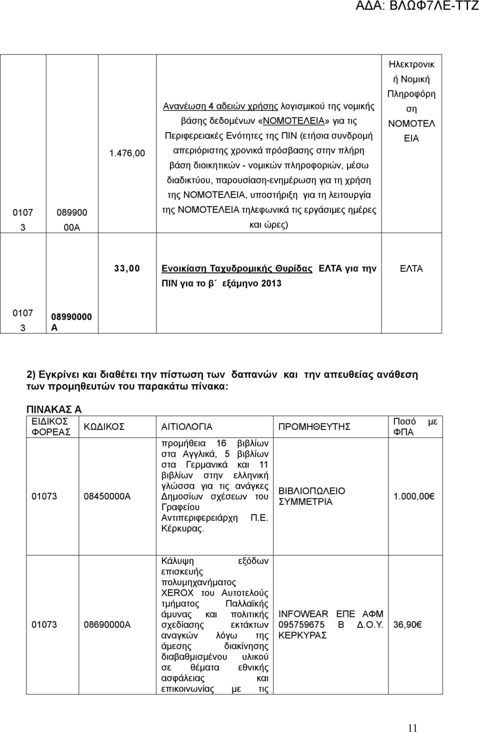 - νομικών πληροφοριών, μέσω διαδικτύου, παρουσίαση-ενημέρωση για τη χρήση της ΝΟΜΟΤΕΛΕΙΑ, υποστήριξη για τη λειτουργία της ΝΟΜΟΤΕΛΕΙΑ τηλεφωνικά τις εργάσιμες ημέρες και ώρες) Πληροφόρη ση ΝΟΜΟΤΕΛ