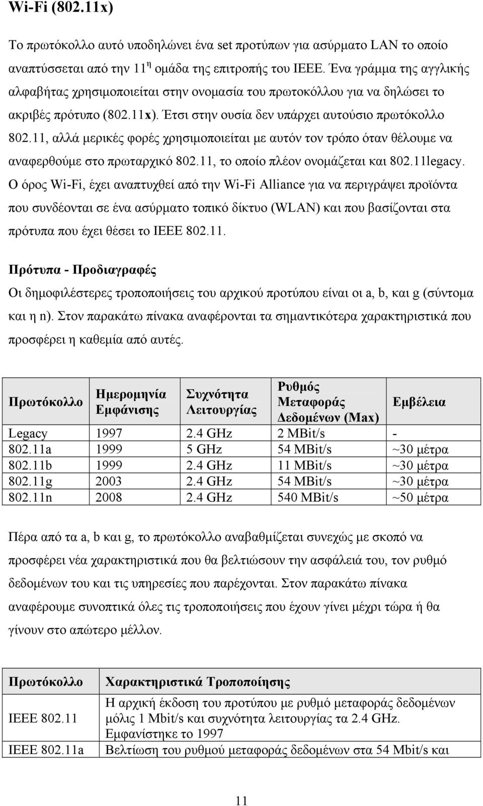 11, αλλά μερικές φορές χρησιμοποιείται με αυτόν τον τρόπο όταν θέλουμε να αναφερθούμε στο πρωταρχικό 802.11, το οποίο πλέον ονομάζεται και 802.11legacy.