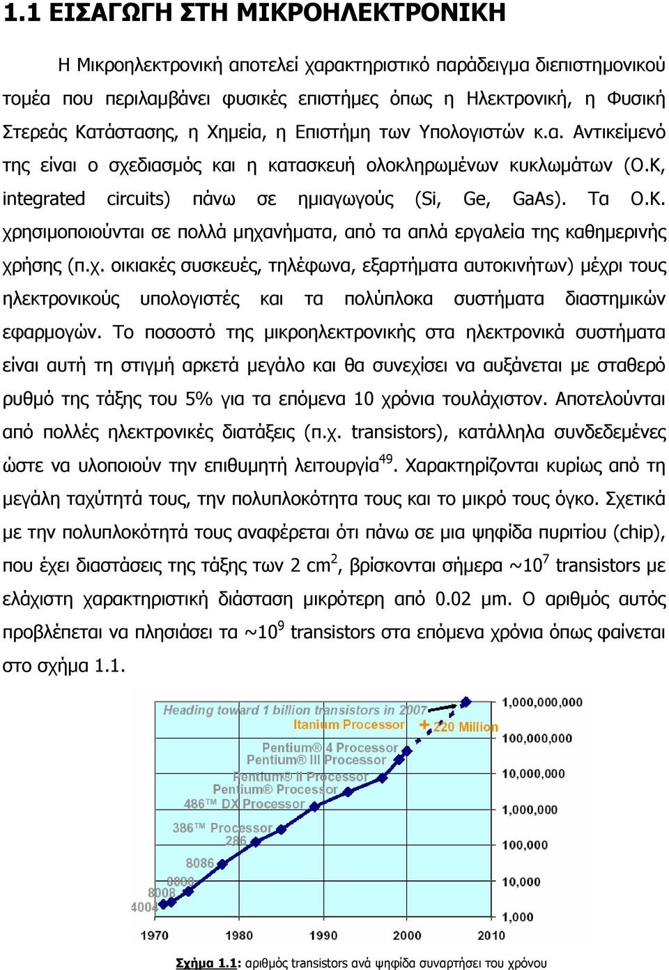 integrated circuits) πάνω σε ηµιαγωγούς (Si, Ge, GaAs). Τα Ο.Κ. χρ