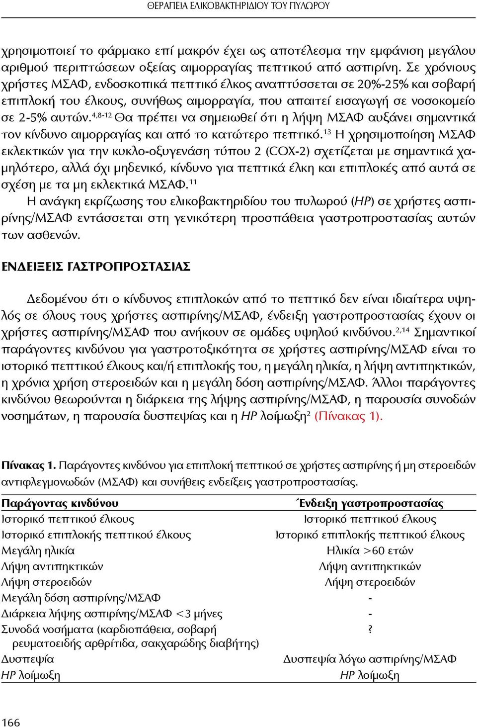 4,8-12 Θα πρέπει να σημειωθεί ότι η λήψη ΜΣΑΦ αυξάνει σημαντικά τον κίνδυνο αιμορραγίας και από το κατώτερο πεπτικό.