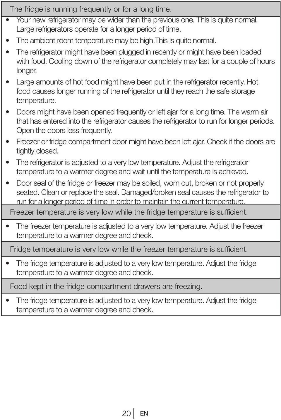 Cooling down of the refrigerator completely may last for a couple of hours longer. Large amounts of hot food might have been put in the refrigerator recently.