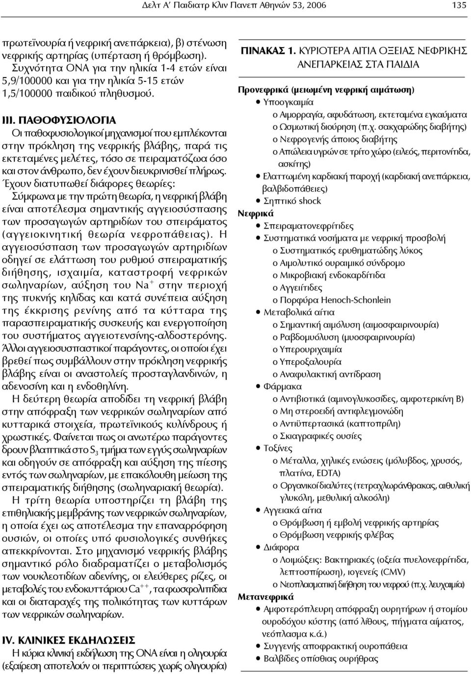 ΠαθοφυσιολογIα Οι παθοφυσιολογικοί μηχανισμοί που εμπλέκονται στην πρόκληση της νεφρικής βλάβης, παρά τις εκτεταμένες μελέτες, τόσο σε πειραματόζωα όσο και στον άνθρωπο, δεν έχουν διευκρινισθεί