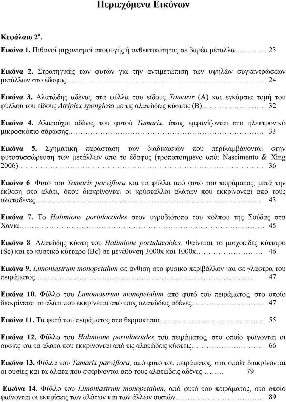 Αλατώδης αδένας στα φύλλα του είδους Tamarix (Α) και εγκάρσια τομή του φύλλου του είδους Atriplex spongiosa με τις αλατώδεις κύστεις (Β). 32 Εικόνα 4.