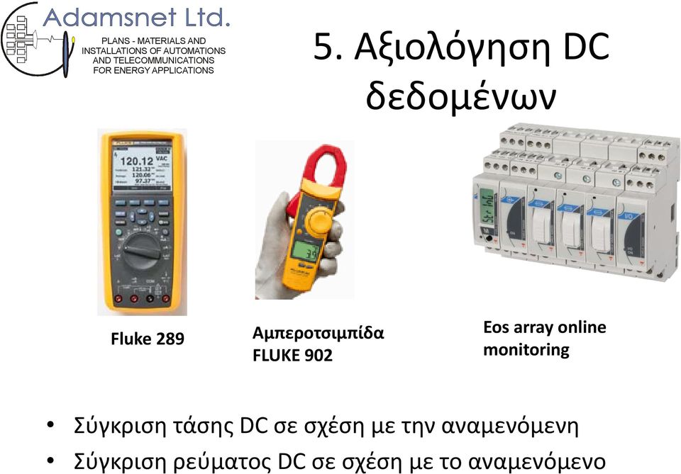 monitoring Σύγκριση τάσης DC σε σχέση με την