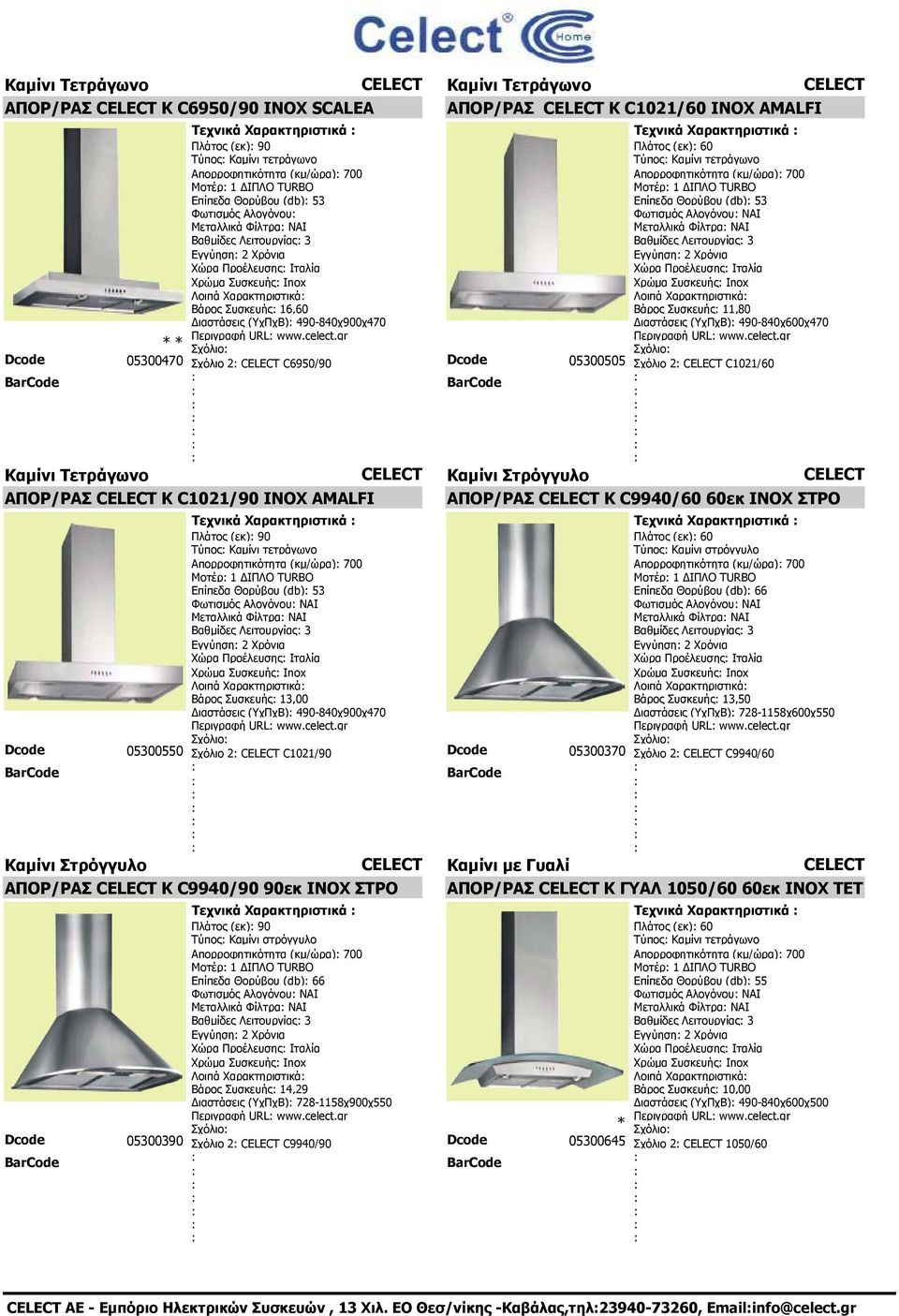 gr Σχόλιο 05300470 Σχόλιο 2 C6950/90 ΑΠΟΡ/ΡΑΣ Κ C1021/90 INOX AMALFI Τεχνικά Χαρακτηριστικά Πλάτος (εκ) 90 Τύπος Καμίνι τετράγωνο Απορροφητικότητα (κμ/ώρα) 700 Μοτέρ 1 ΙΠΛΟ TURBO Επίπεδα Θορύβου (db)