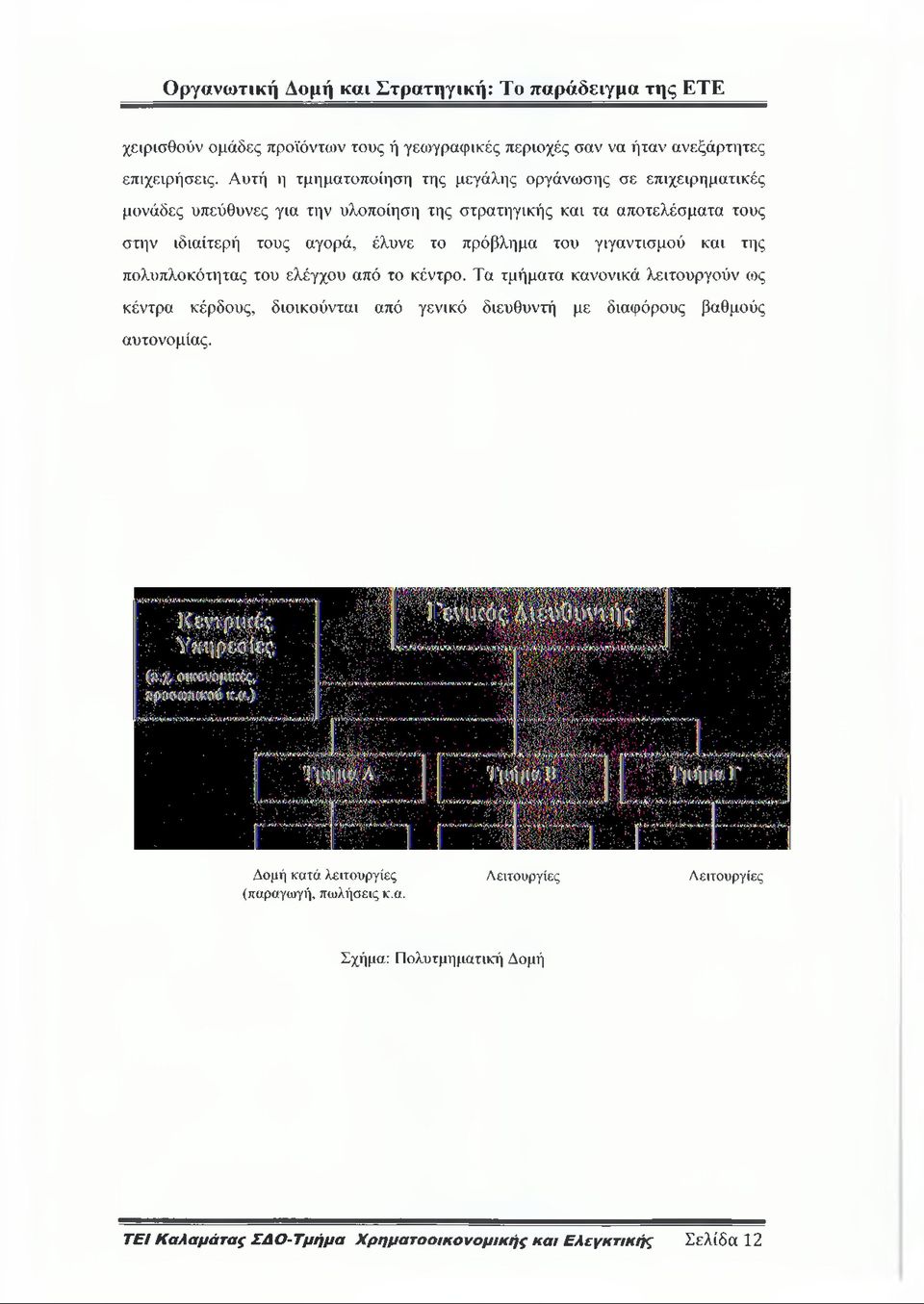 τους αγορά, έλυνε το πρόβλημα του γιγαντισμού και της πολυπλοκότητας του ελέγχου από το κέντρο.