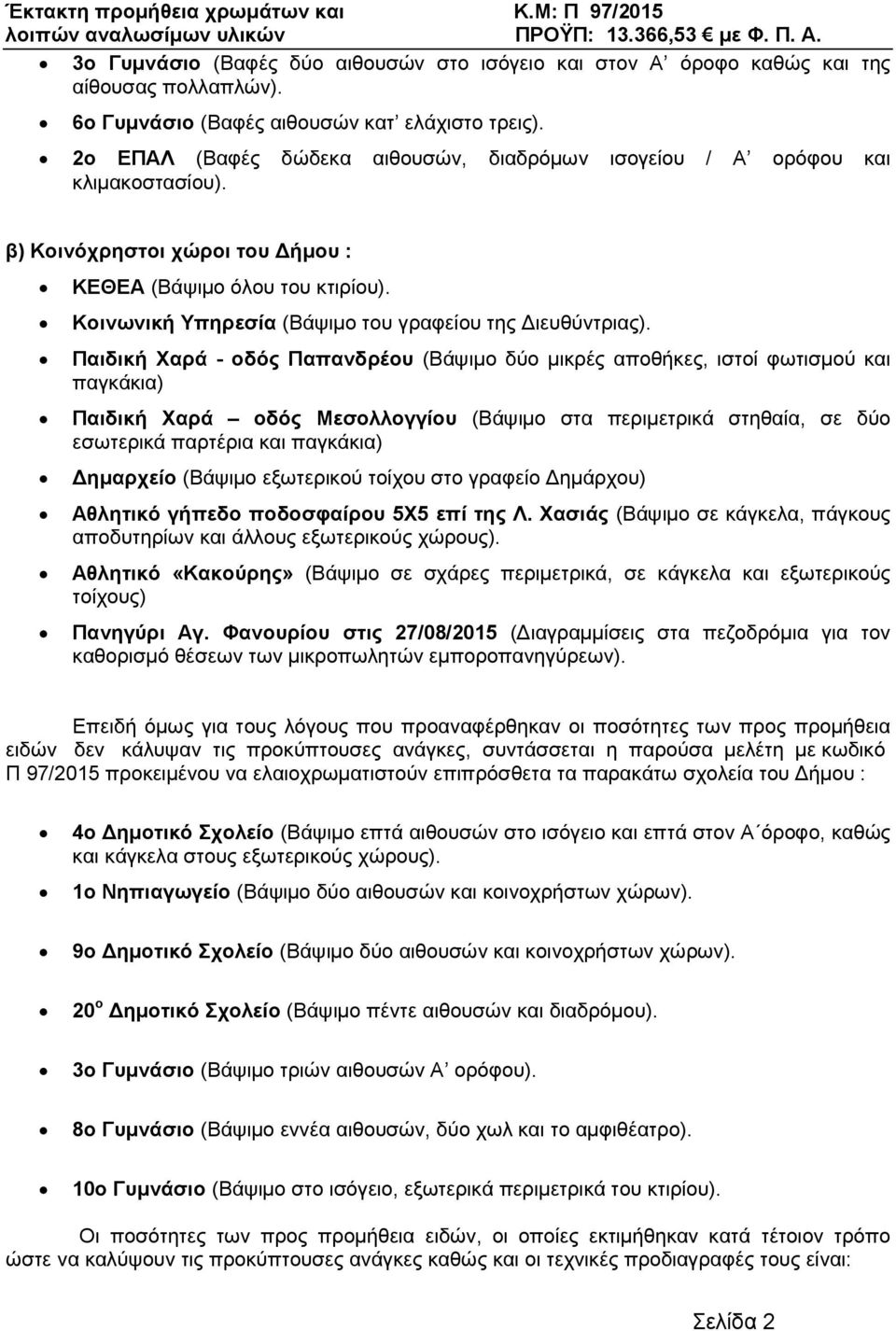 Κοινωνική Υπηρεσία (Βάψιµο του γραφείου της ιευθύντριας).