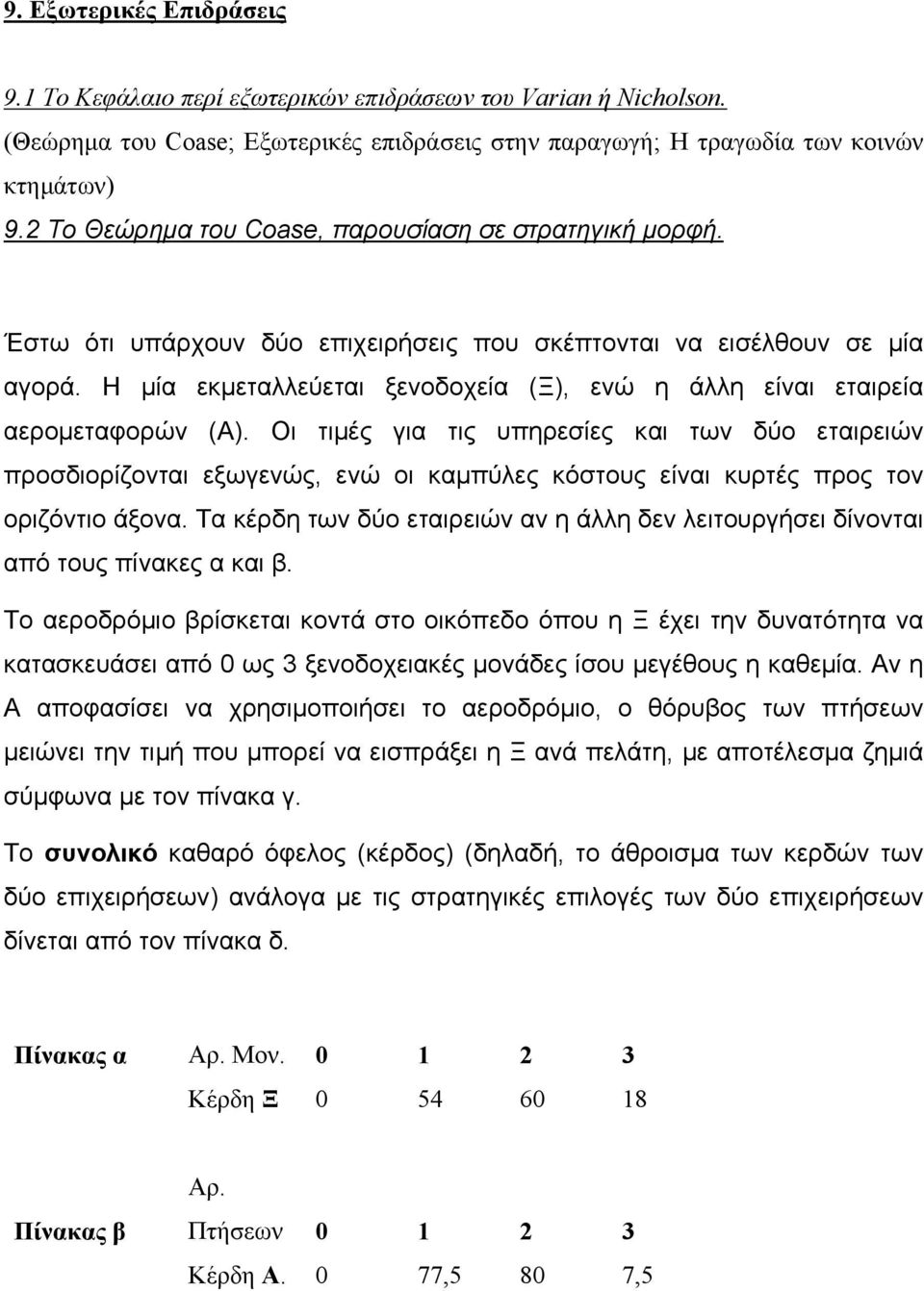 Η µία εκµεταλλεύεται ξενοδοχεία (Ξ), ενώ η άλλη είναι εταιρεία αεροµεταφορών (Α).