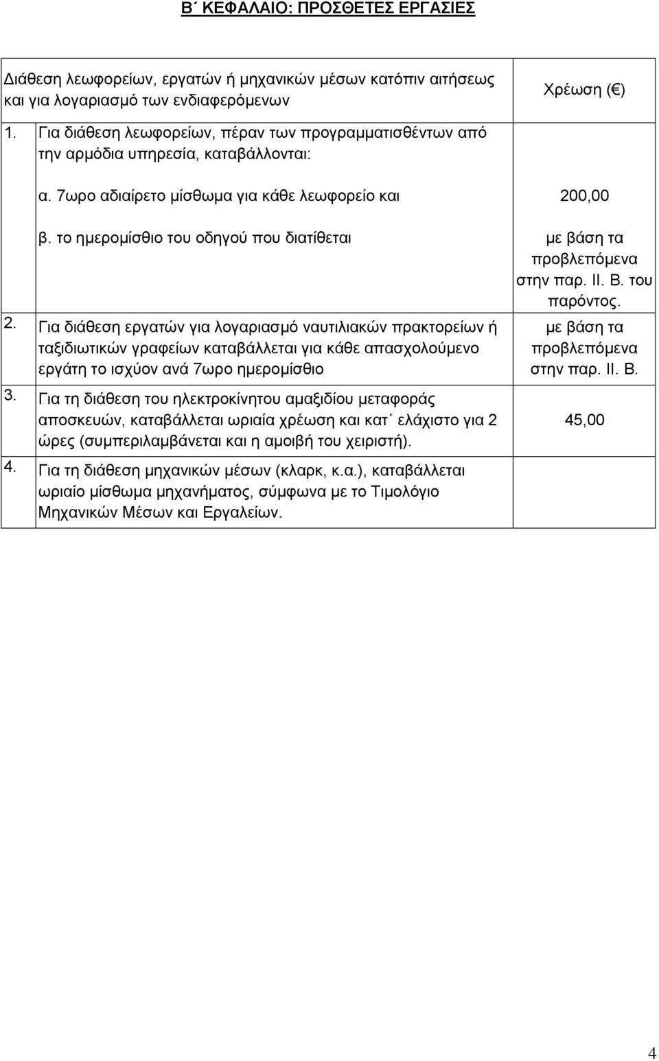 Για διάθεση εργατών για λογαριασμό ναυτιλιακών πρακτορείων ή ταξιδιωτικών γραφείων καταβάλλεται για κάθε απασχολούμενο εργάτη το ισχύον ανά 7ωρο ημερομίσθιο 3.