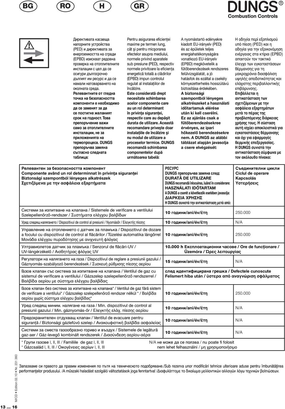 Това препоръчение важи само за отоплителните инсталации, не за приложенията на термопроцеса.