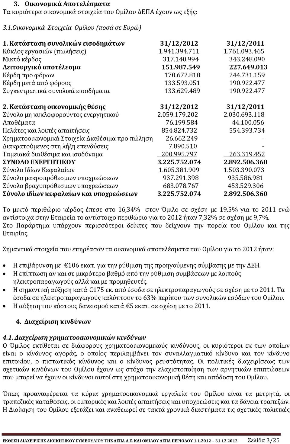 013 Κέρδη προ φόρων 170.672.818 244.731.159 Κέρδη μετά από φόρους 133.593.051 190.922.477 Συγκεντρωτικά συνολικά εισοδήματα 133.629.489 190.922.477 2.