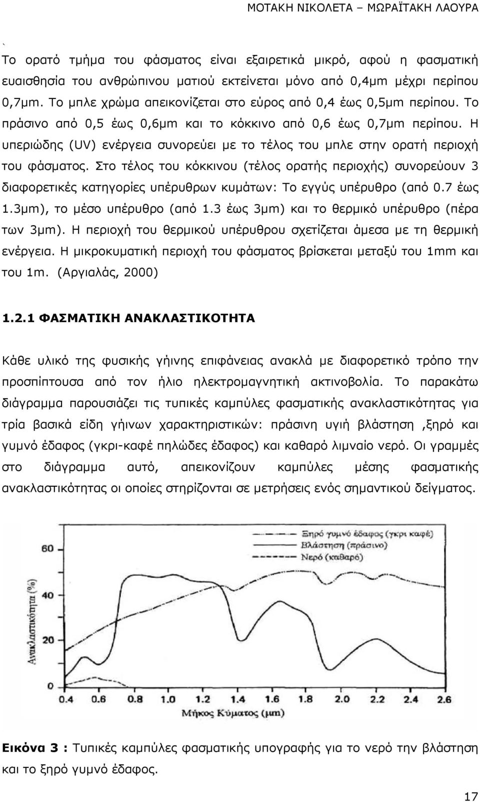 Η υπεριώδης (UV) ενέργεια συνορεύει µε το τέλος του µπλε στην ορατή περιοχή του φάσµατος.