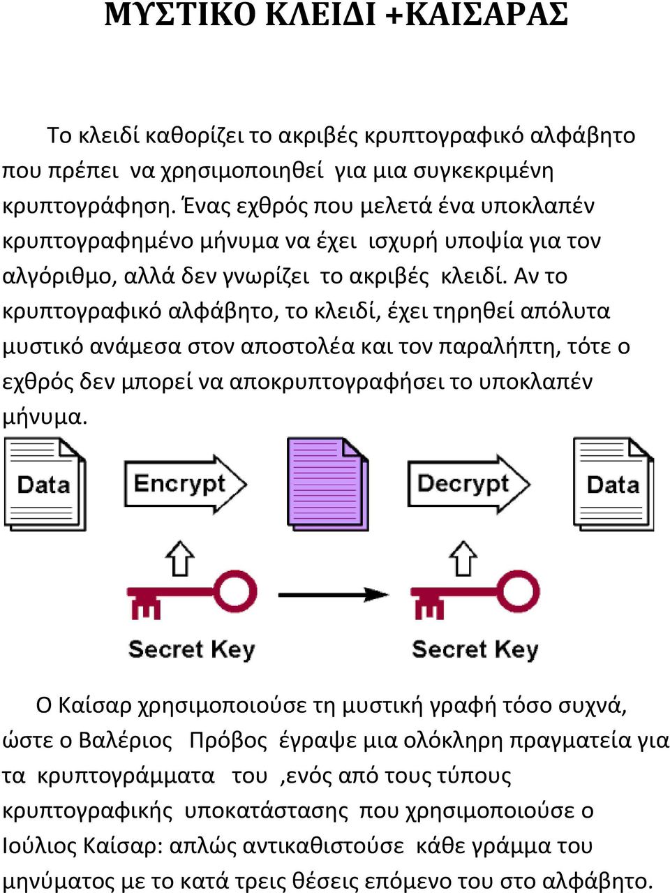 Αν το κρυπτογραφικό αλφάβητο, το κλειδί, έχει τηρηθεί απόλυτα μυστικό ανάμεσα στον αποστολέα και τον παραλήπτη, τότε ο εχθρός δεν μπορεί να αποκρυπτογραφήσει το υποκλαπέν μήνυμα.