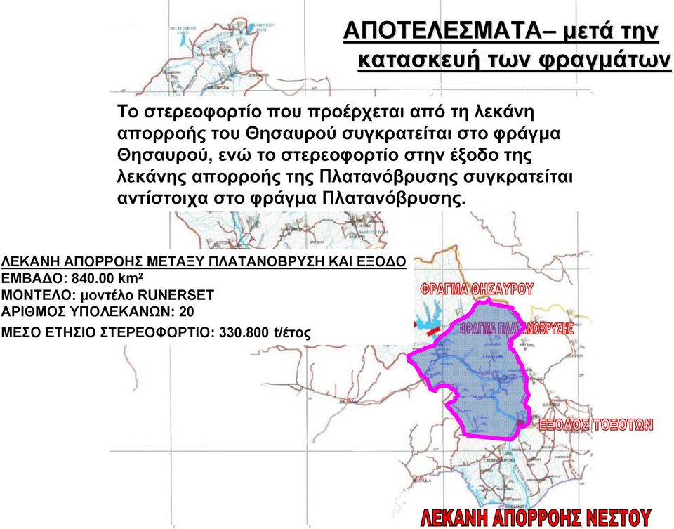 Πλατανόβρυσης συγκρατείται αντίστοιχα στο φράγµα Πλατανόβρυσης.