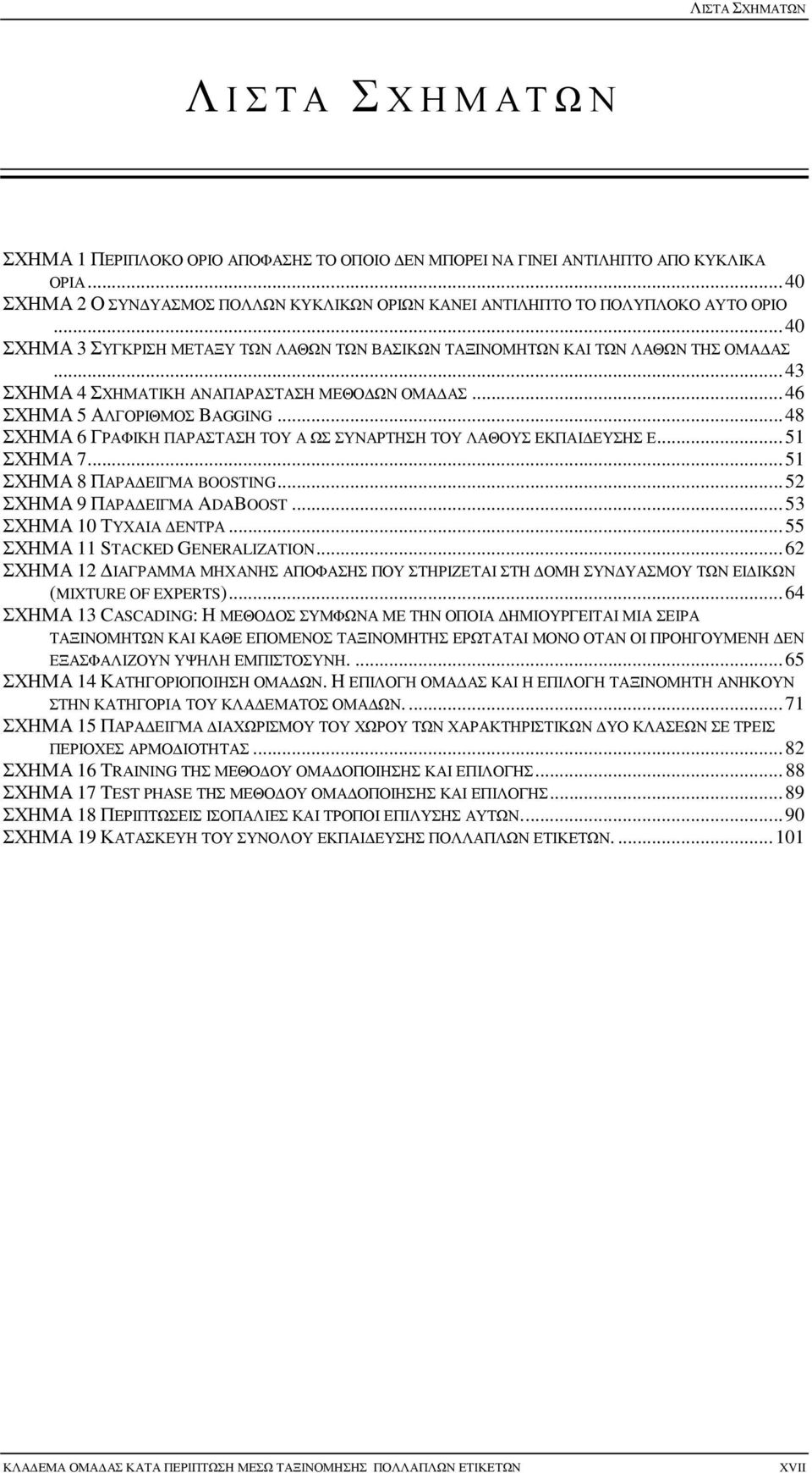 ..43 ΣΧΗΜΑ 4 ΣΧΗΜΑΤΙΚΗ ΑΝΑΠΑΡΑΣΤΑΣΗ ΜΕΘΟ ΩΝ ΟΜΑ ΑΣ...46 ΣΧΗΜΑ 5 ΑΛΓΟΡΙΘΜΟΣ BAGGING...48 ΣΧΗΜΑ 6 ΓΡΑΦΙΚΗ ΠΑΡΑΣΤΑΣΗ ΤΟΥ Α ΩΣ ΣΥΝΑΡΤΗΣΗ ΤΟΥ ΛΑΘΟΥΣ ΕΚΠΑΙ ΕΥΣΗΣ Ε...51 ΣΧΗΜΑ 7.