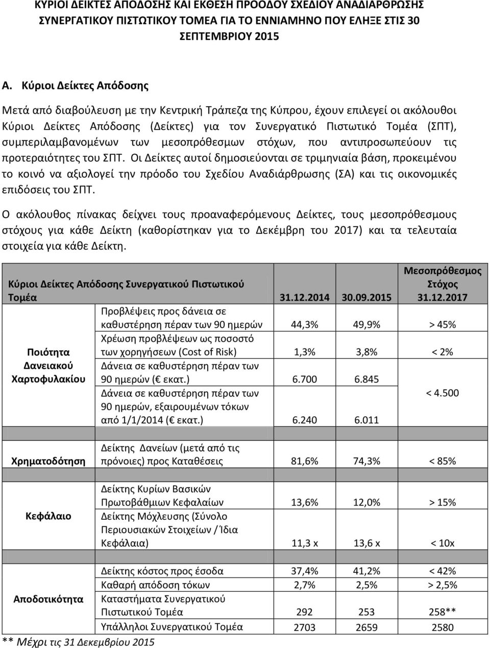 συμπεριλαμβανομένων των μεσοπρόθεσμων στόχων, που αντιπροσωπεύουν τις προτεραιότητες του ΣΠΤ.