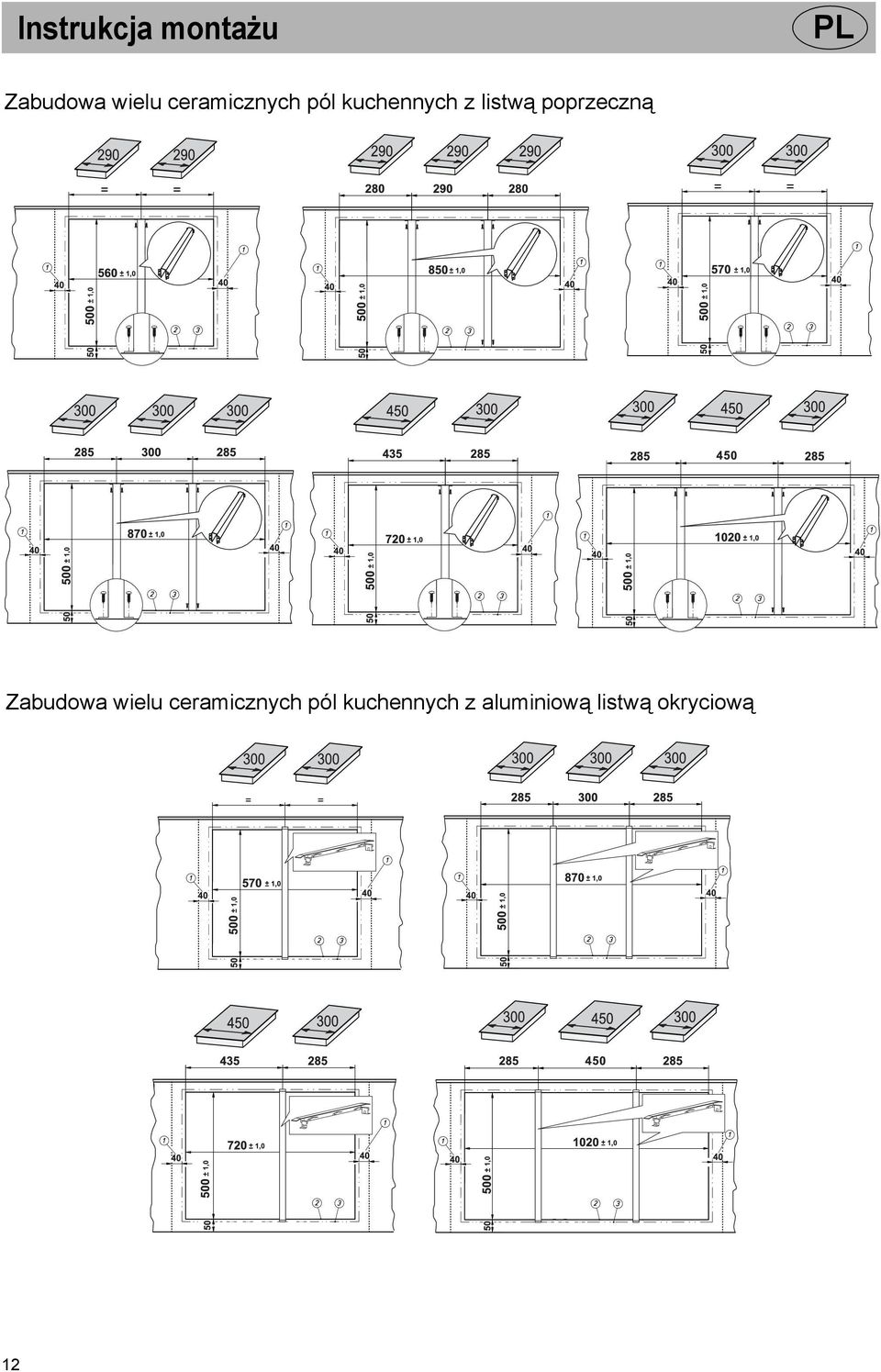 poprzeczną Zabudowa wielu ceramicznych