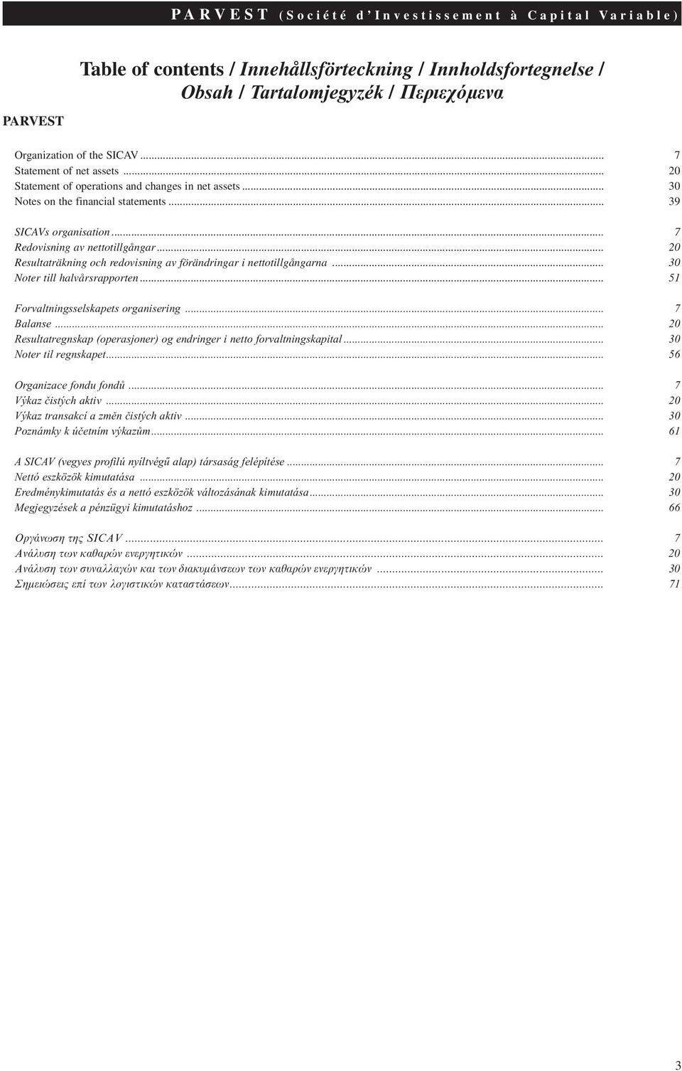 .. 20 Resultaträkning och redovisning av förändringar i nettotillgångarna... 30 Noter till halvårsrapporten... 51 Forvaltningsselskapets organisering... 7 Balanse.