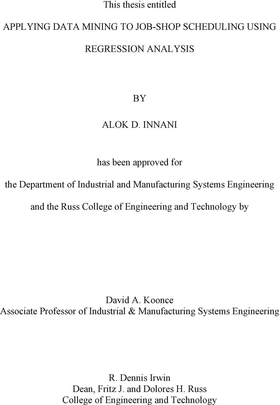 Russ College of Engineering and Technology by David A.