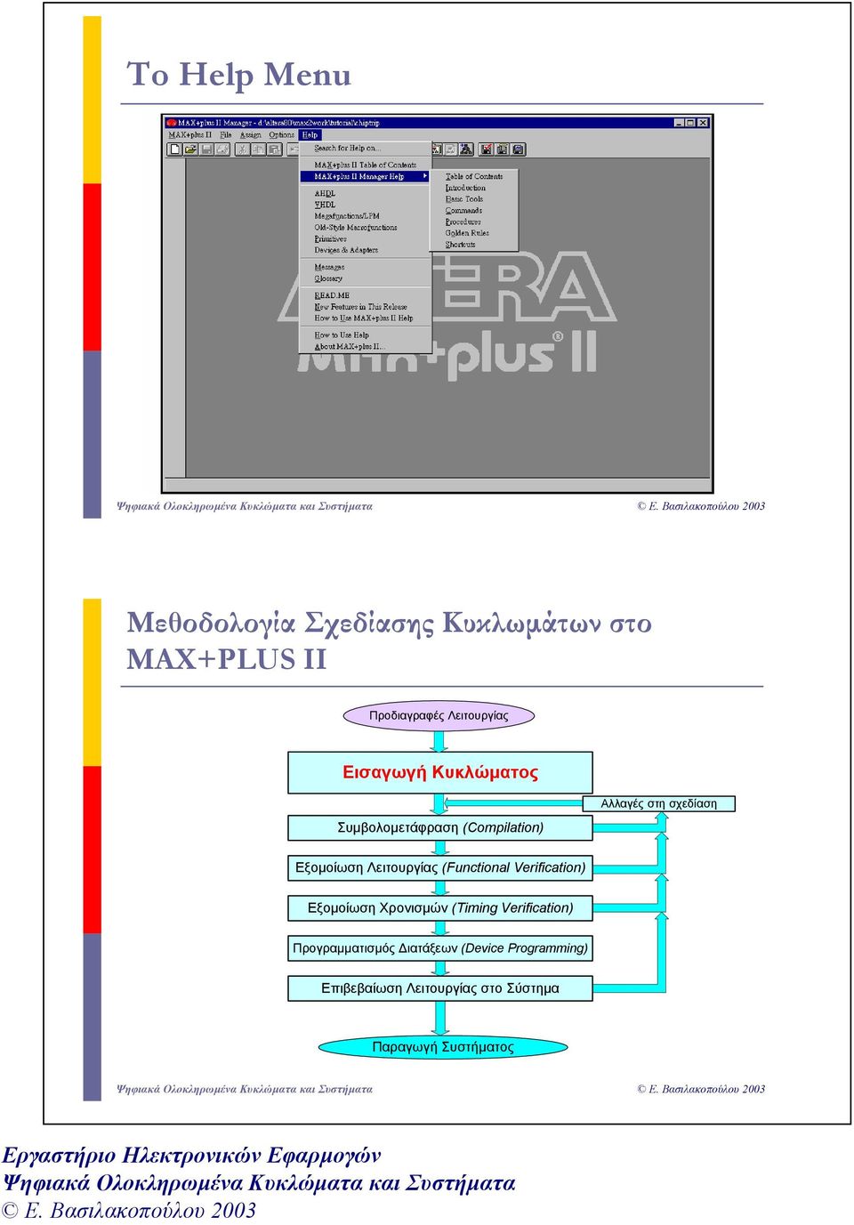 Λειτουργίας (Functional Verification) Εξοµοίωση Χρονισµών (Timing Verification)