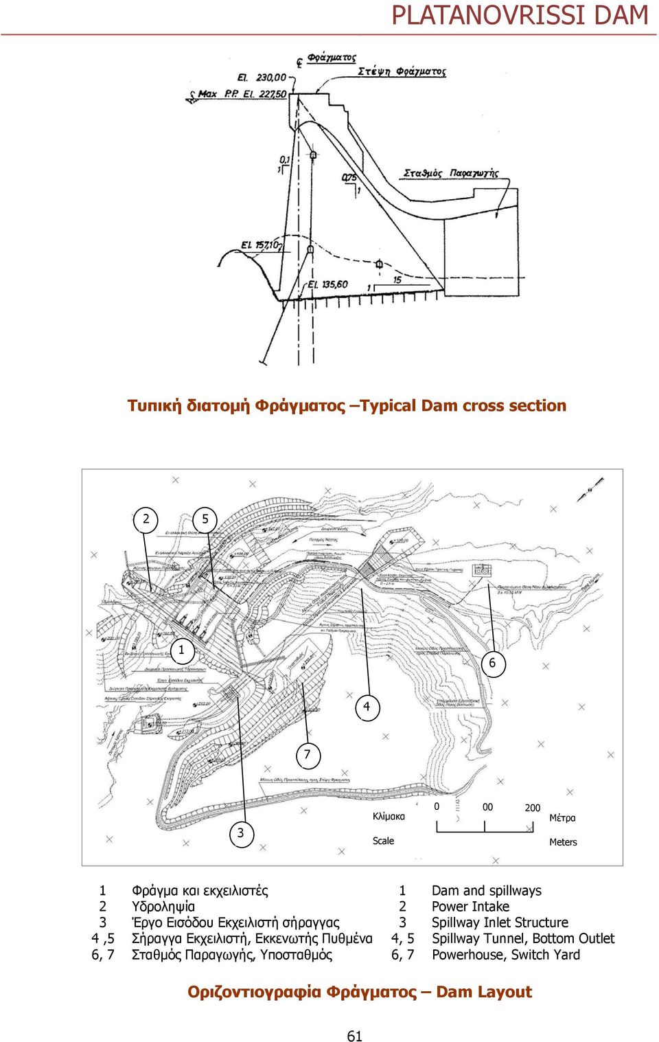 αγγα 3 Spillway Inlet Structure 4,5 αγγα Ε χ, Ε νω υ µ να 4, 5 Spillway Tunnel, Bottom