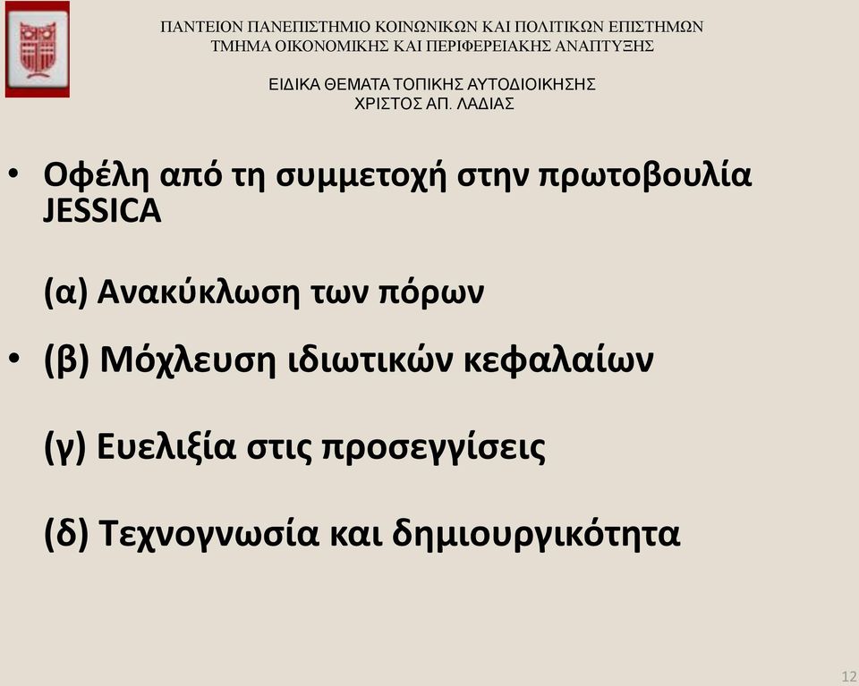 Μόχλευση ιδιωτικών κεφαλαίων (γ) Ευελιξία