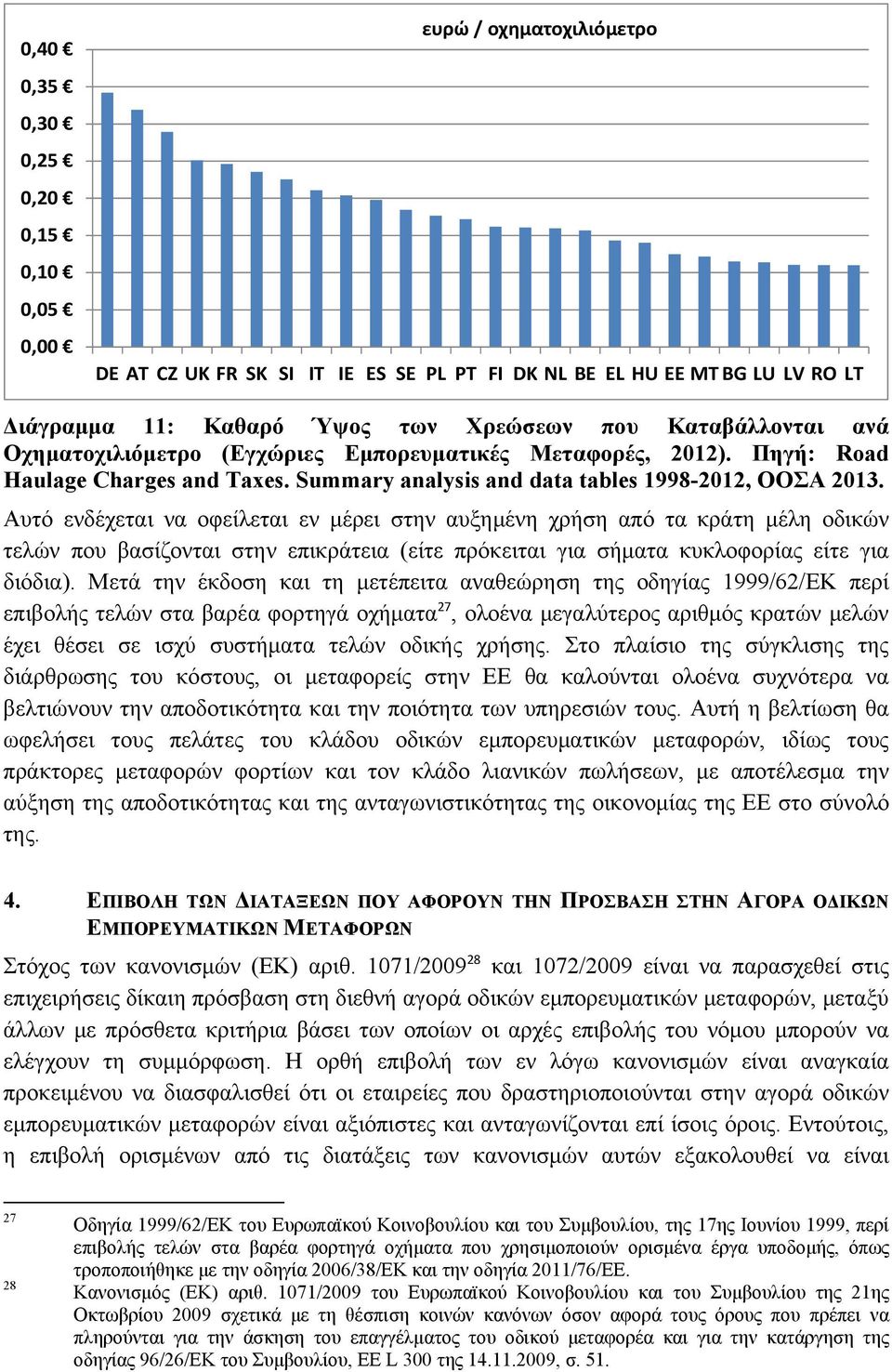 Αυτό ενδέχεται να οφείλεται εν μέρει στην αυξημένη χρήση από τα κράτη μέλη οδικών τελών που βασίζονται στην επικράτεια (είτε πρόκειται για σήματα κυκλοφορίας είτε για διόδια).