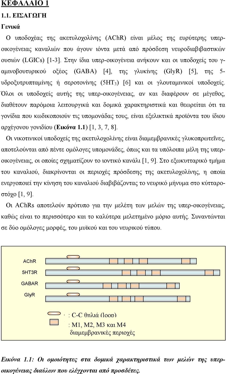 Όλοι οι υποδοχείς αυτής της υπερ-οικογένειας, αν και διαφέρουν σε μέγεθος, διαθέτουν παρόμοια λειτουργικά και δομικά χαρακτηριστικά και θεωρείται ότι τα γονίδια που κωδικοποιούν τις υπομονάδας τους,