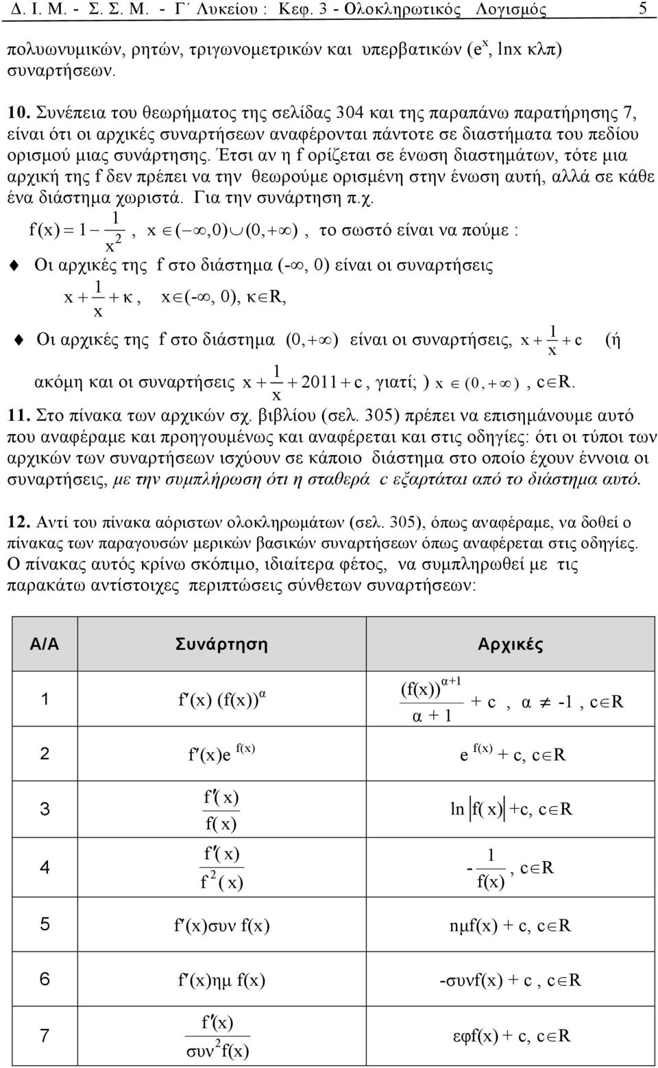 Έτσι ν η f ορίζετι σε ένωση διστηµάτων, τότε µι ρχι