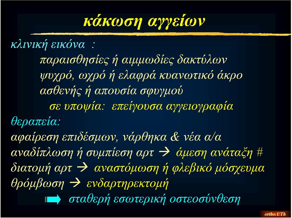 αφαίρεση επιδέσμων, νάρθηκα & νέα α/α αναδίπλωση ή συμπίεση αρτ άμεση ανάταξη #