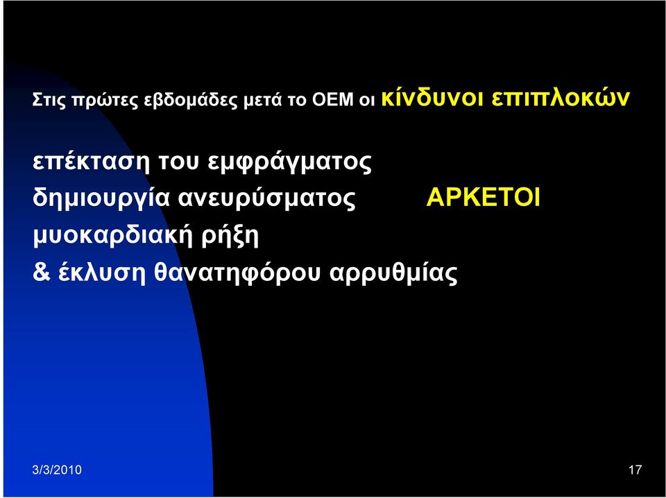 εμφράγματος δημιουργία ανευρύσματος