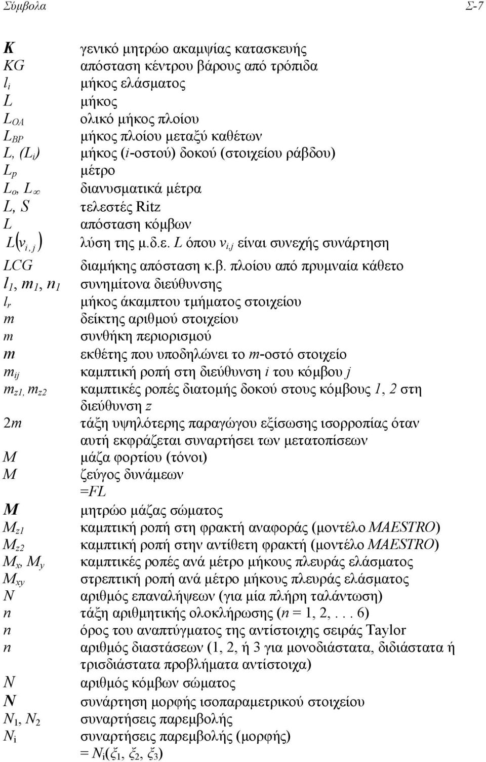 ου) L p µέτρο L o, L διανυσµατικά µέτρα L, S τελεστές Ritz L απόσταση κόµβω