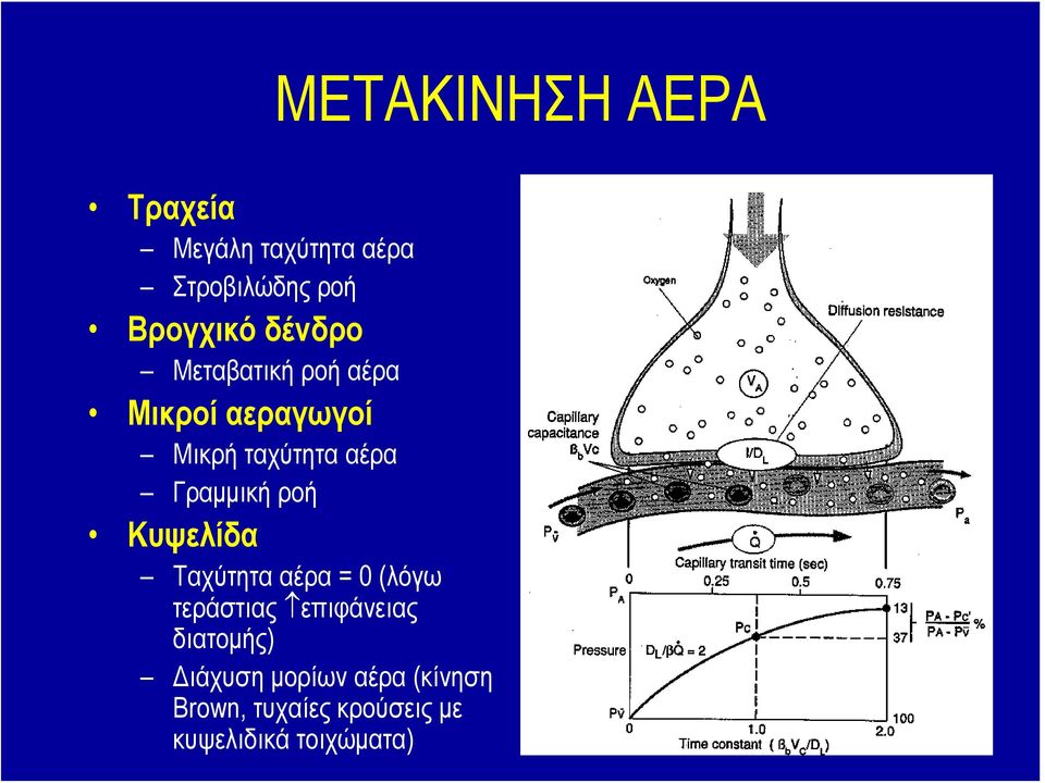 Γραμμική ροή Κυψελίδα Ταχύτητα αέρα = 0 (λόγω τεράστιας επιφάνειας