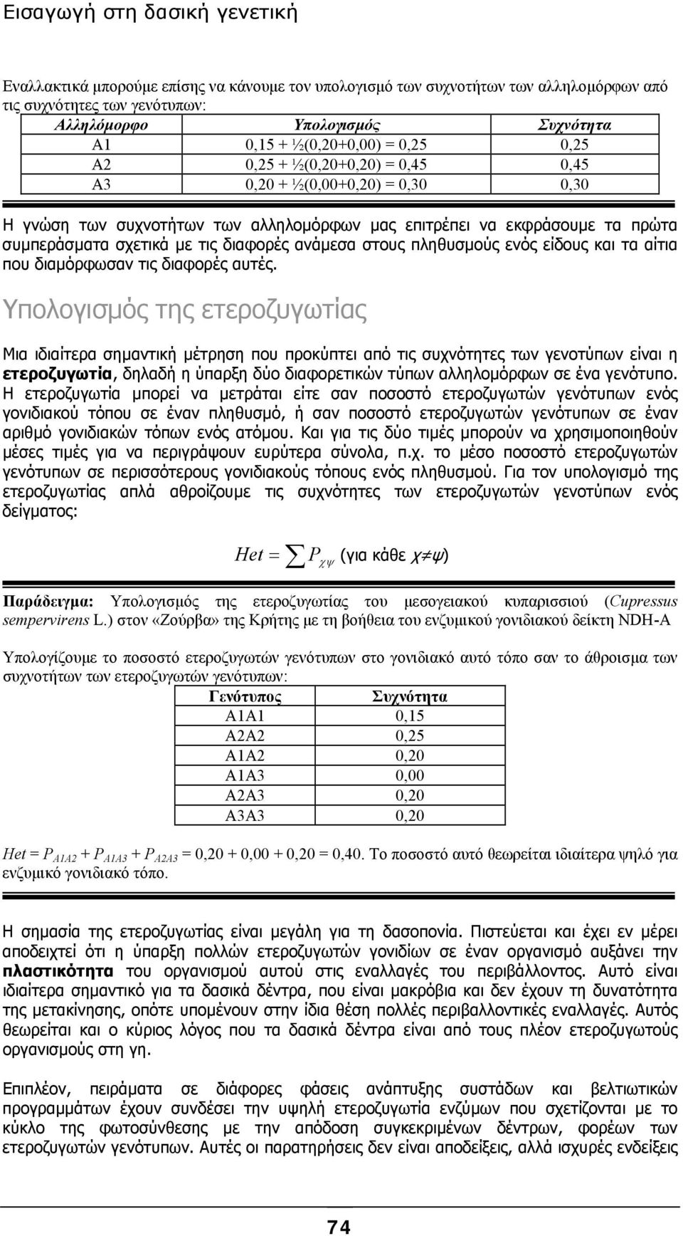 διαφορές ανάµεσα στους πληθυσµούς ενός είδους και τα αίτια που διαµόρφωσαν τις διαφορές αυτές.