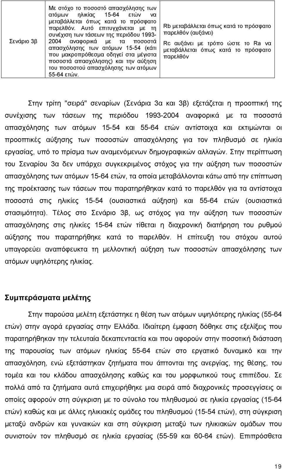 του ποσοστού απασχόλησης των ατόμων 55-64 ετών.