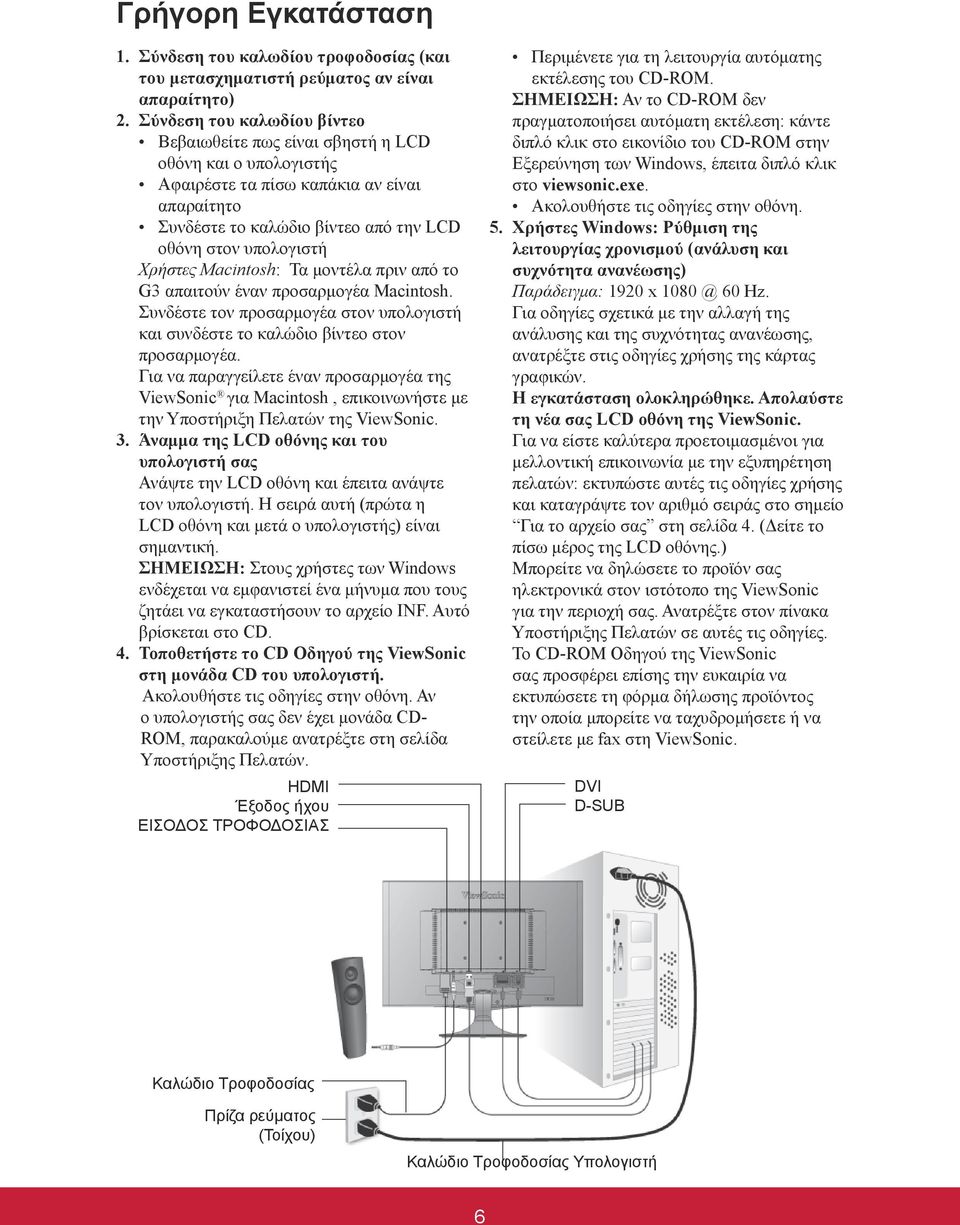 Χρήστες Macintosh: Τα μοντέλα πριν από το G3 απαιτούν έναν προσαρμογέα Macintosh. Συνδέστε τον προσαρμογέα στον υπολογιστή και συνδέστε το καλώδιο βίντεο στον προσαρμογέα.