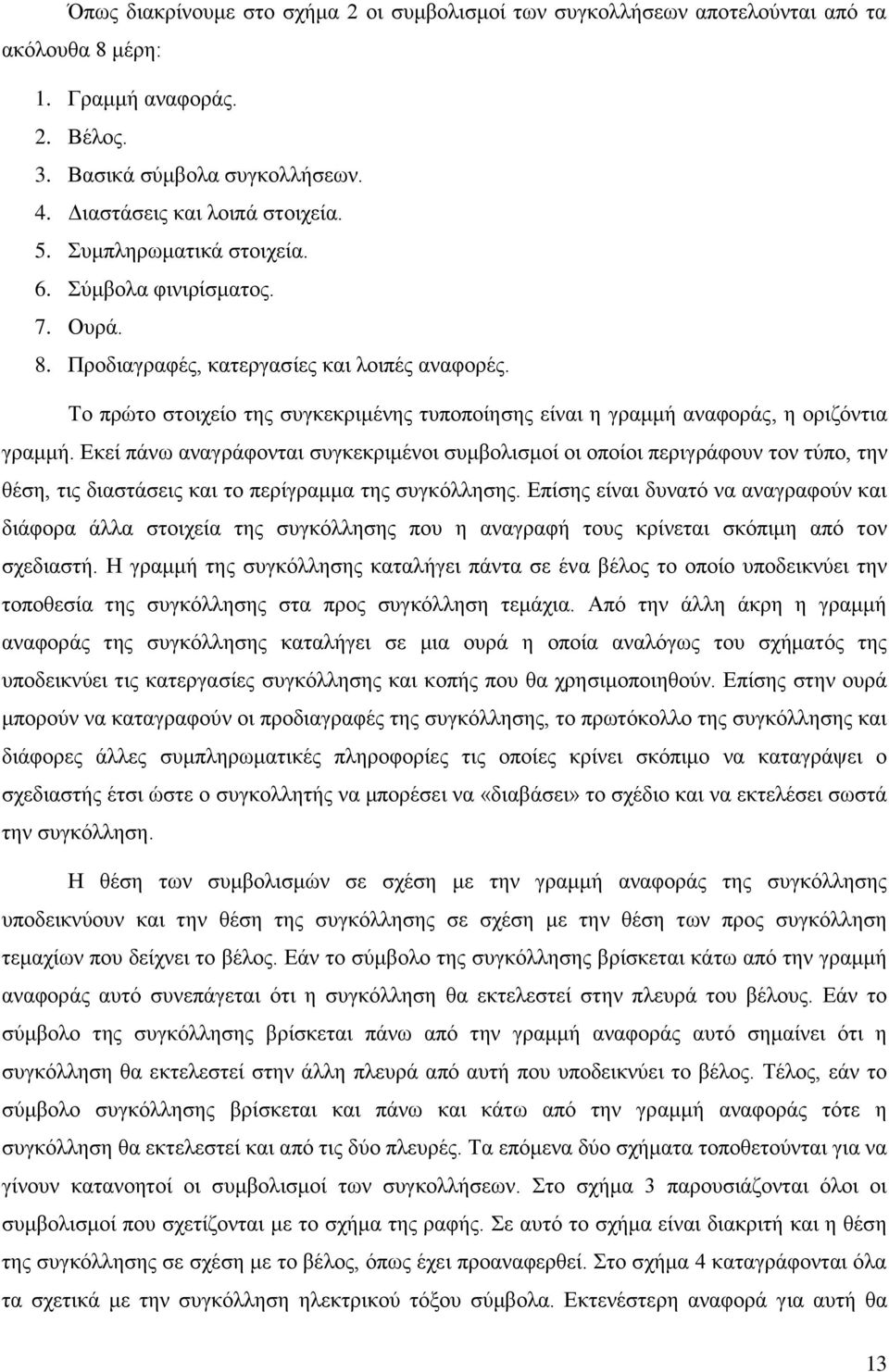 Δθεί πάλσ αλαγξάθνληαη ζπγθεθξηκέλνη ζπκβνιηζκνί νη νπνίνη πεξηγξάθνπλ ηνλ ηχπν, ηελ ζέζε, ηηο δηαζηάζεηο θαη ην πεξίγξακκα ηεο ζπγθφιιεζεο.