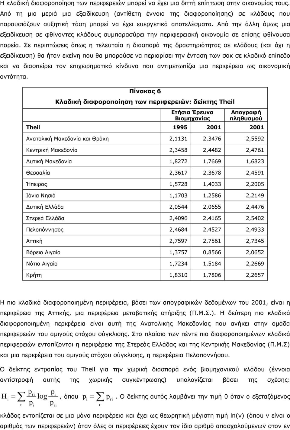 ηειεπηαία ε δηαζπνξά ηεο δξαζηεξηφηεηαο ζε θιάδνπο (θαη φρη ε εμεηδίθεπζε) ζα ήηαλ εθείλε πνπ ζα κπνξνχζε λα πεξηνξίζεη ηελ έληαζε ησλ ζνθ ζε θιαδηθφ επίπεδν θαη λα δηαζπείξεη ηνλ επηρεηξεκαηηθφ