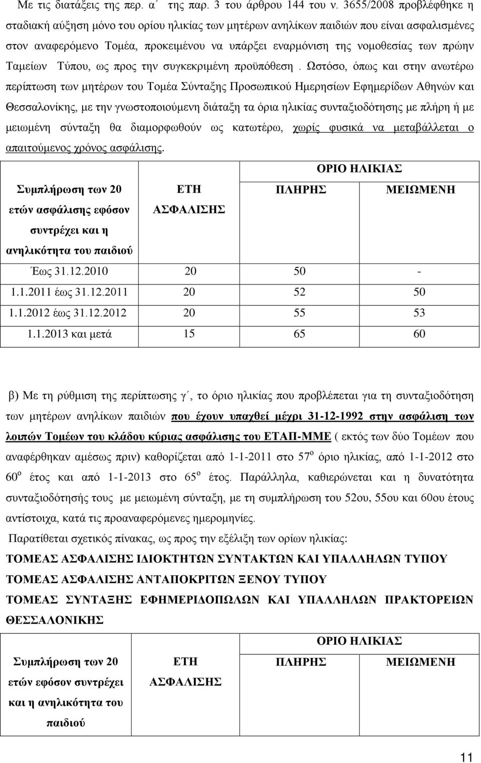 Ταμείων Τύπου, ως προς την συγκεκριμένη προϋπόθεση.