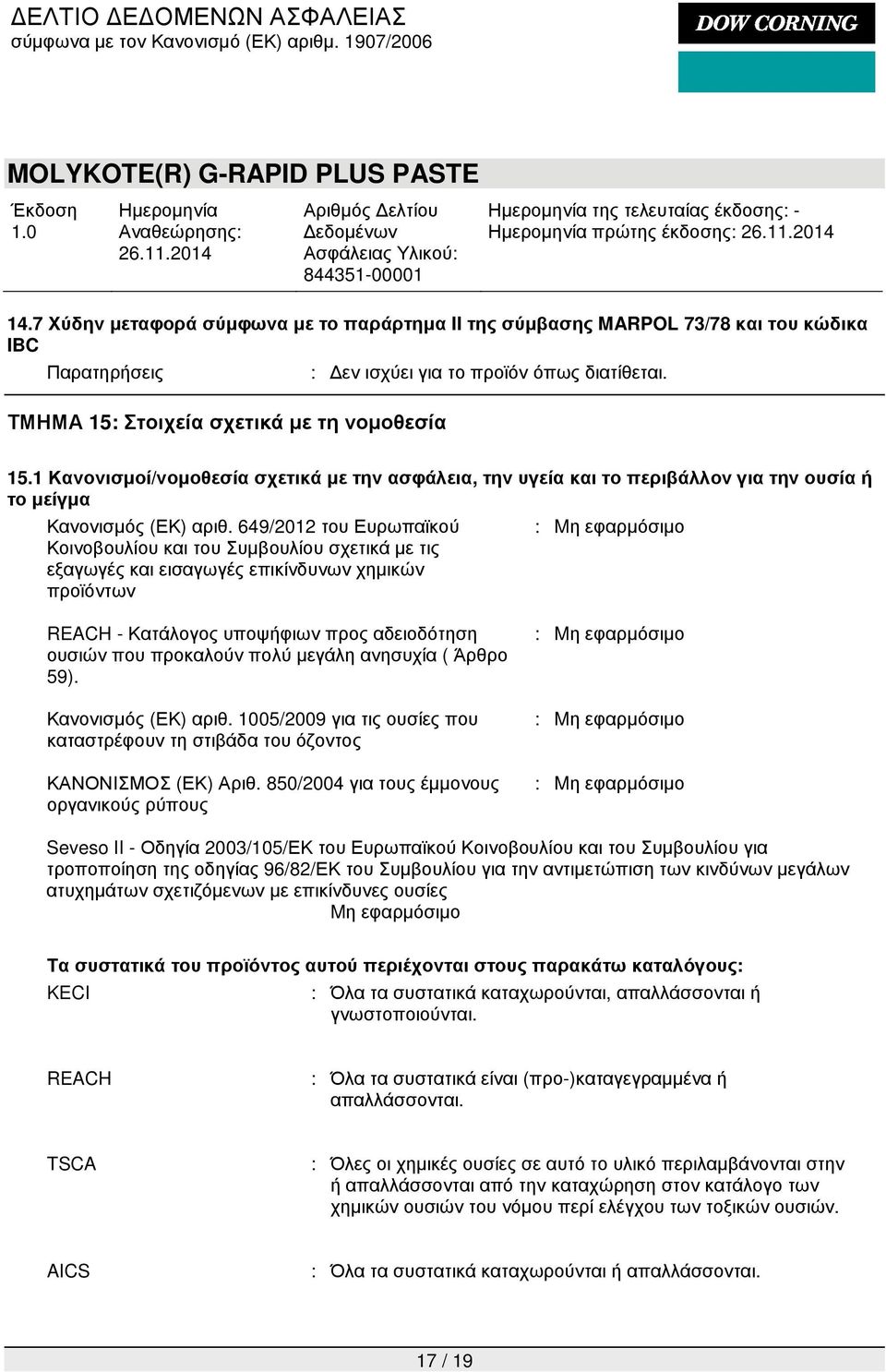 649/2012 του Ευρωπαϊκού : Mη εφαρµόσιµο Κοινοβουλίου και του Συµβουλίου σχετικά µε τις εξαγωγές και εισαγωγές επικίνδυνων χηµικών προϊόντων REACH - Κατάλογος υποψήφιων προς αδειοδότηση ουσιών που