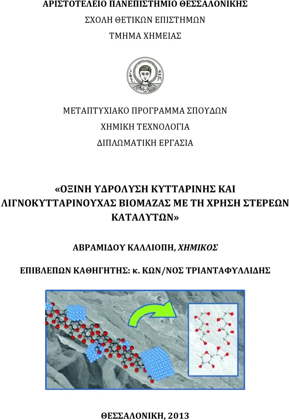 ΥΔΡΟΛΥΣΗ ΚΥΤΤΑΡΙΝΗΣ ΚΑΙ ΛΙΓΝΟΚΥΤΤΑΡΙΝΟΥΧΑΣ ΒΙΟΜΑΖΑΣ ΜΕ ΤΗ ΧΡΗΣΗ ΣΤΕΡΕΩΝ ΚΑΤΑΛΥΤΩΝ»