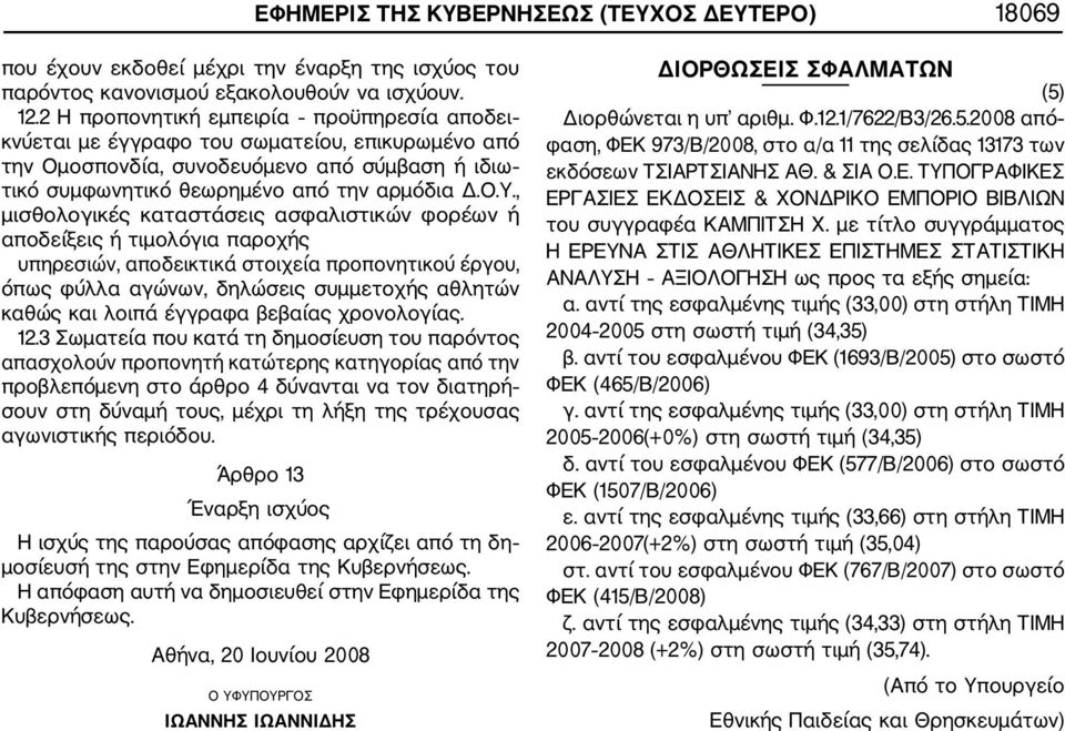 , μισθολογικές καταστάσεις ασφαλιστικών φορέων ή αποδείξεις ή τιμολόγια παροχής υπηρεσιών, αποδεικτικά στοιχεία προπονητικού έργου, όπως φύλλα αγώνων, δηλώσεις συμμετοχής αθλητών καθώς και λοιπά