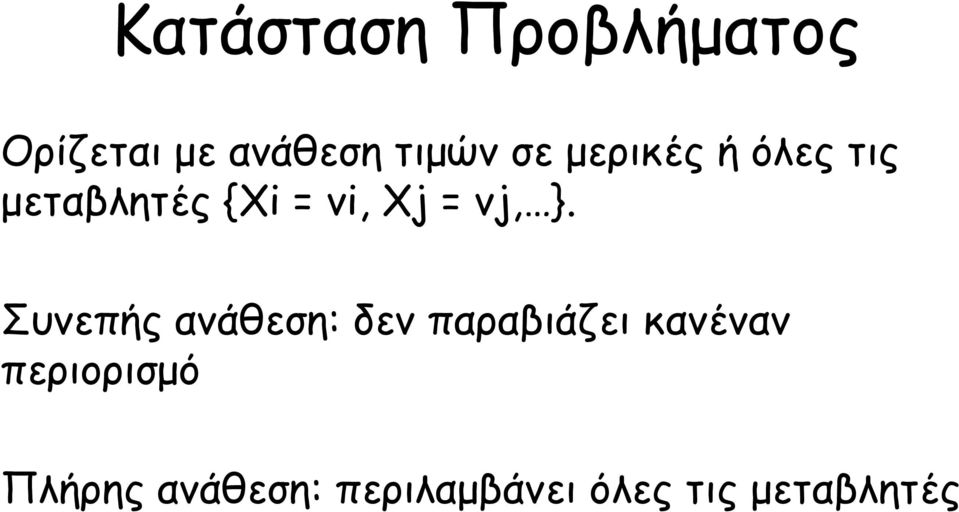 Συνεπής ανάθεση: δεν παραβιάζει κανέναν περιορισμό