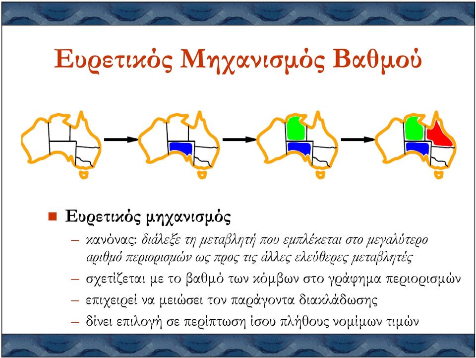 µεταβλητές σχετίζεται µε το βαθµό των κόµβων στο γράφηµα περιορισµών επιχειρεί